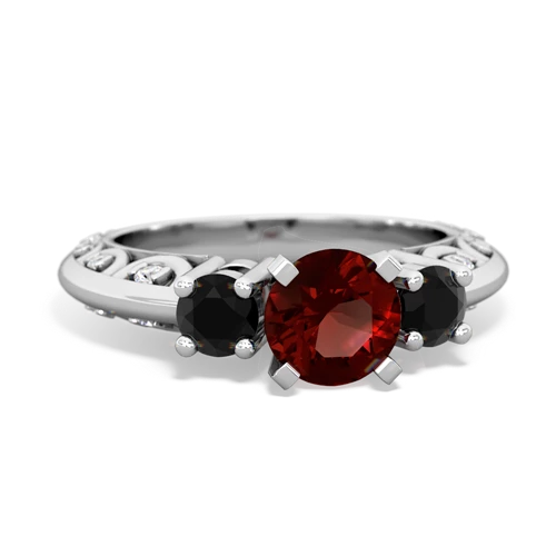 garnet-onyx engagement ring