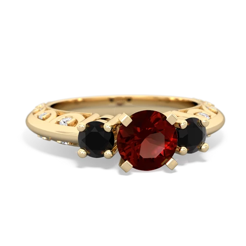 garnet-onyx engagement ring