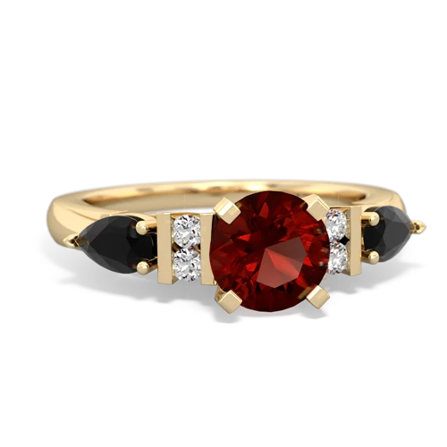 Garnet Genuine Garnet with Genuine Black Onyx and Genuine Pink Tourmaline Engagement ring Ring