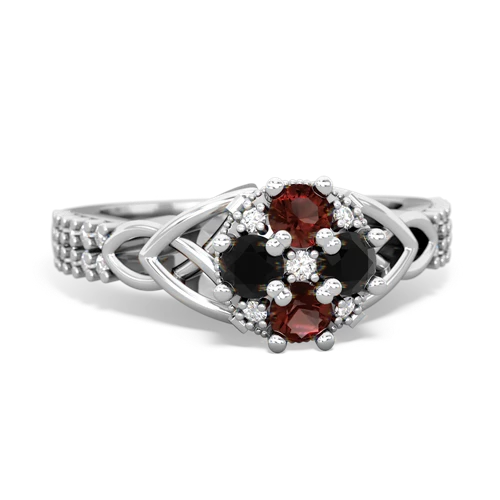 garnet-onyx engagement ring