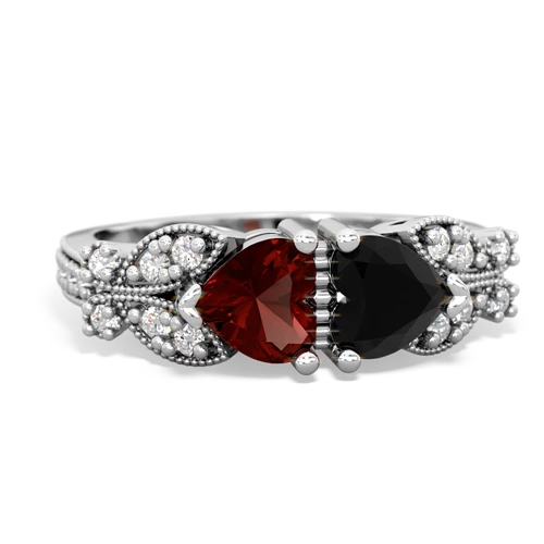 garnet-onyx keepsake butterfly ring