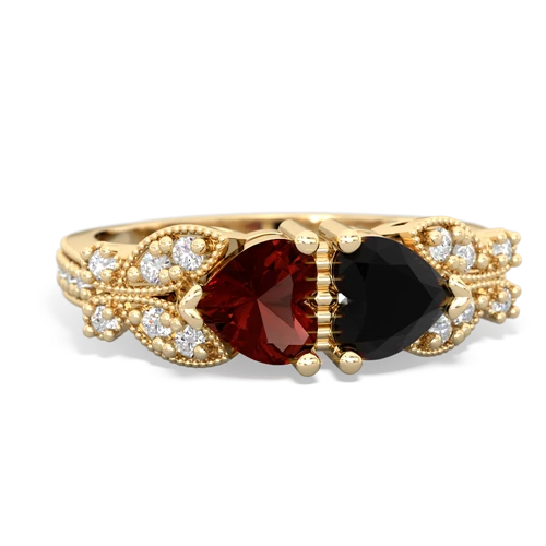 garnet-onyx keepsake butterfly ring