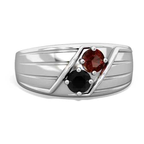 garnet-onyx mens ring