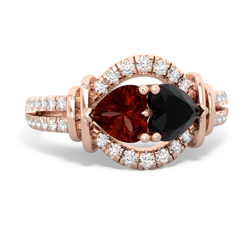 garnet-onyx pave keepsake ring