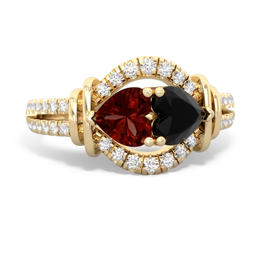 garnet-onyx pave keepsake ring