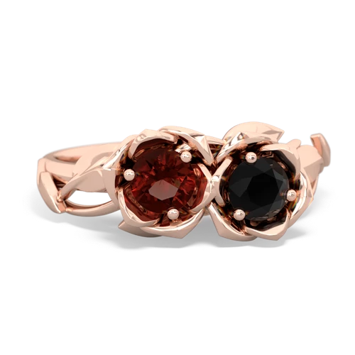 garnet-onyx roses ring