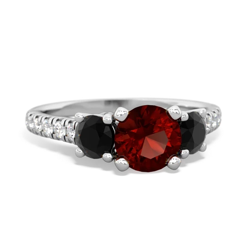 Garnet Genuine Garnet with Genuine Black Onyx and Genuine Pink Tourmaline Pave Trellis ring Ring