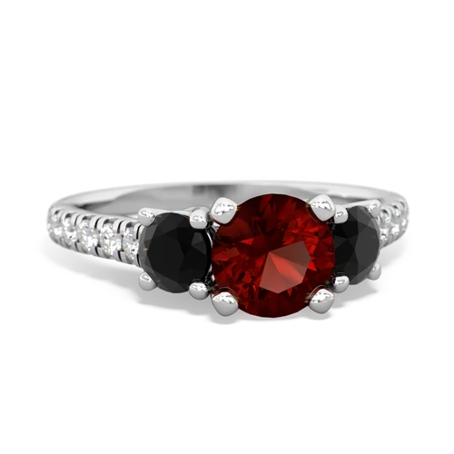 garnet-onyx trellis pave ring