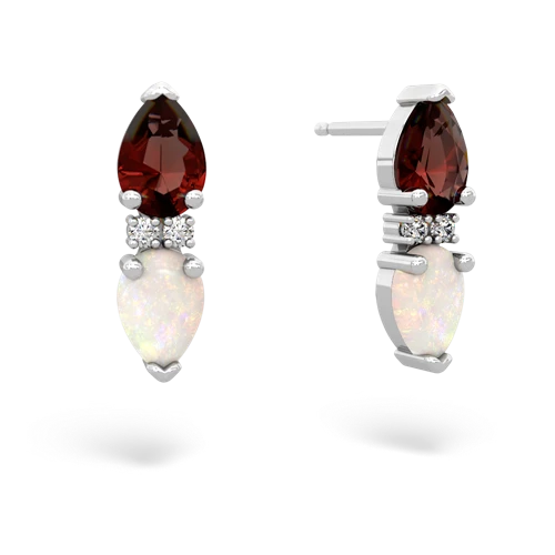 garnet-opal bowtie earrings