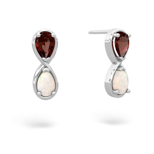 garnet-opal infinity earrings
