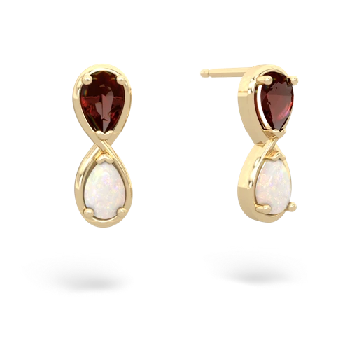 garnet-opal infinity earrings