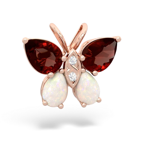 garnet-opal butterfly pendant