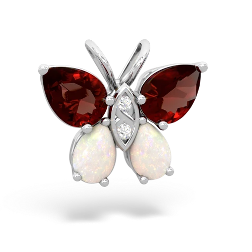 garnet-opal butterfly pendant