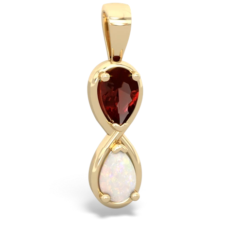 garnet-opal infinity pendant