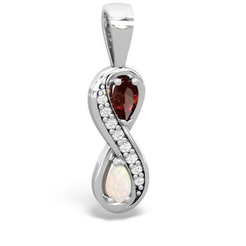garnet-opal keepsake infinity pendant