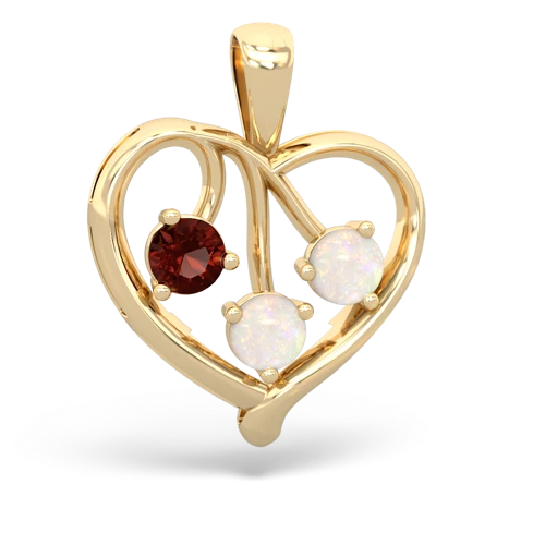 garnet-opal love heart pendant