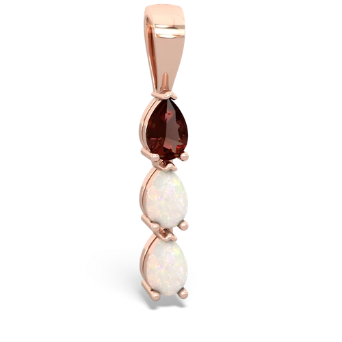Garnet Genuine Garnet with Genuine Opal and Genuine Fire Opal Three Stone pendant Pendant