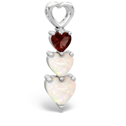 garnet-opal three stone pendant