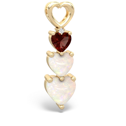 Garnet Genuine Garnet with Genuine Opal and Genuine Fire Opal Past Present Future pendant Pendant