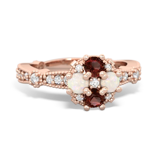 garnet-opal art deco engagement ring