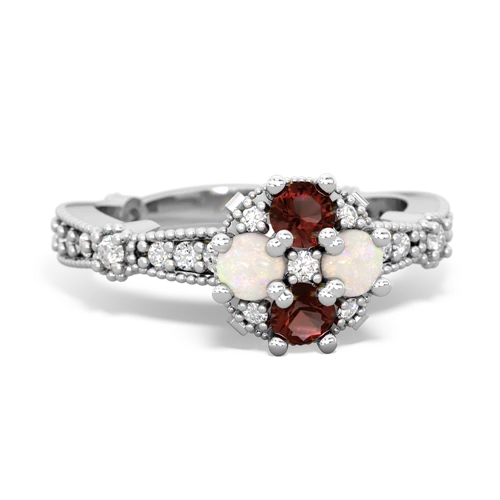 garnet-opal art deco engagement ring