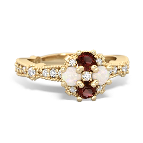 garnet-opal art deco engagement ring