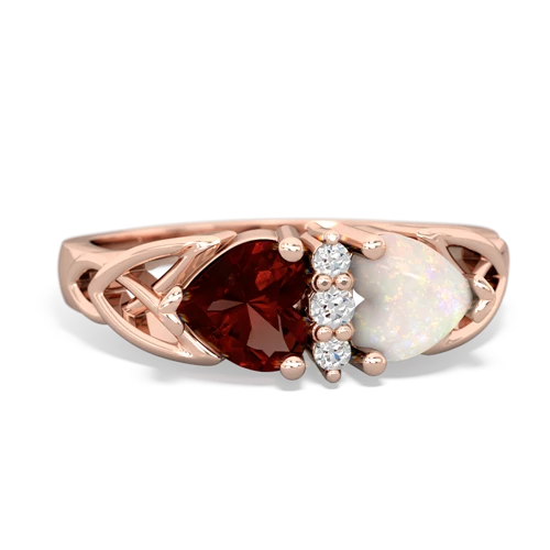 garnet-opal celtic ring