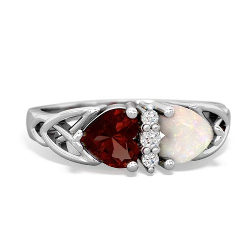 garnet-opal celtic ring