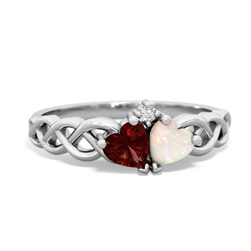 garnet-opal celtic braid ring