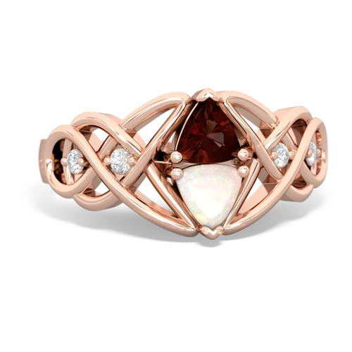 garnet-opal celtic knot ring