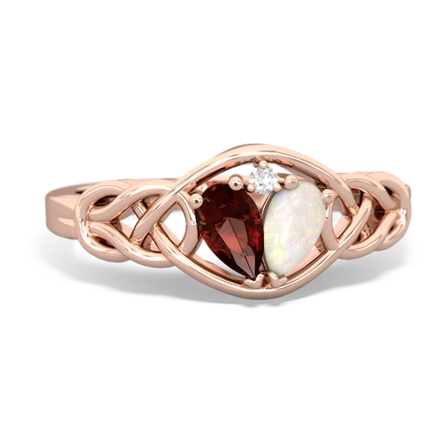 garnet-opal celtic knot ring