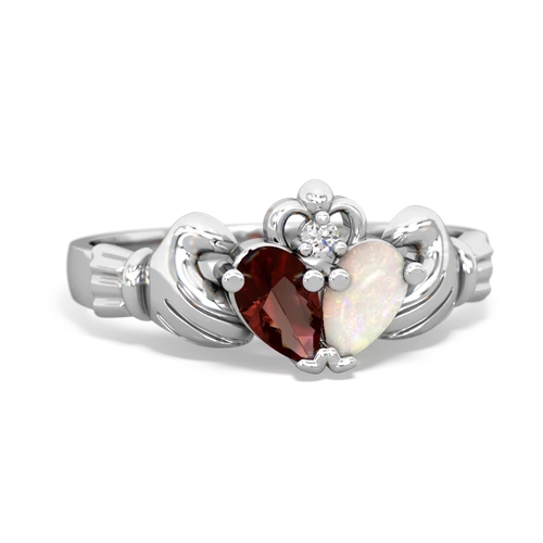 Garnet Genuine Garnet with Genuine Opal Claddagh ring Ring