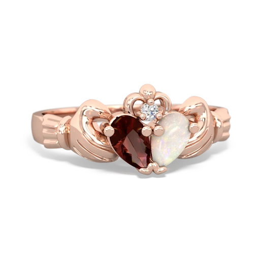 garnet-opal claddagh ring