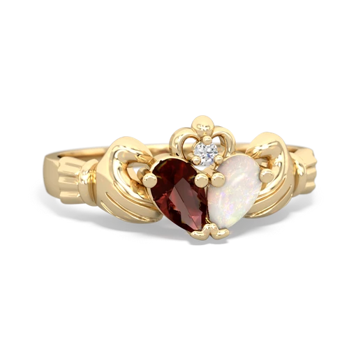 garnet-opal claddagh ring