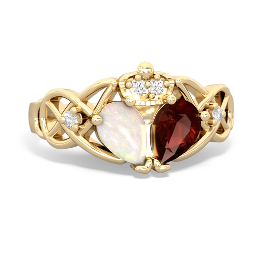 garnet-opal claddagh ring