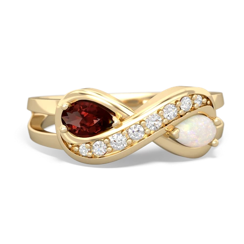 garnet-opal diamond infinity ring