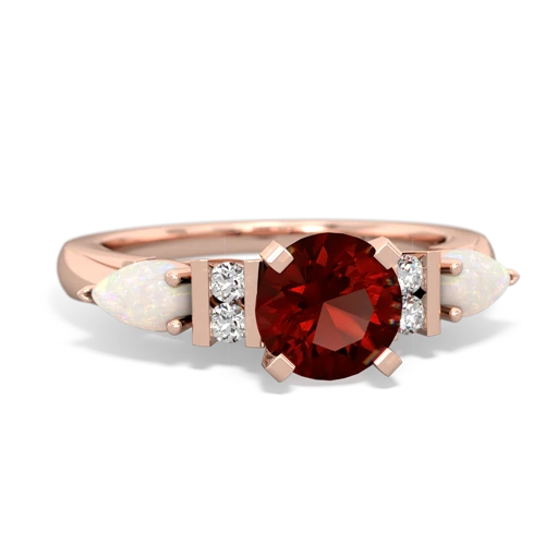 Garnet Genuine Garnet with Genuine Opal and Lab Created Emerald Engagement ring Ring