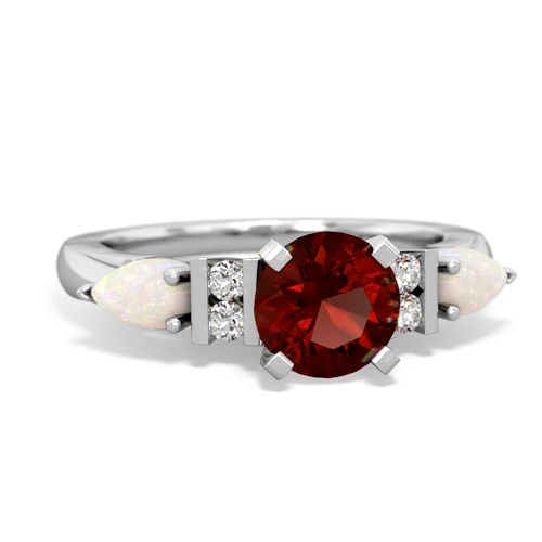 Garnet Genuine Garnet with Genuine Opal and  Engagement ring Ring
