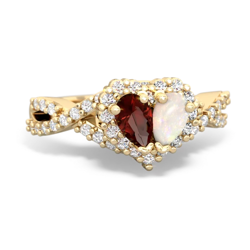 garnet-opal engagement ring