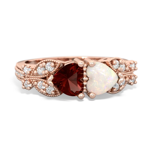 garnet-opal keepsake butterfly ring