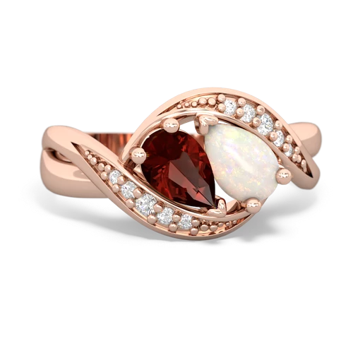 garnet-opal keepsake curls ring