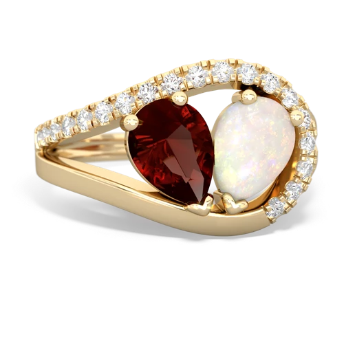 garnet-opal pave heart ring
