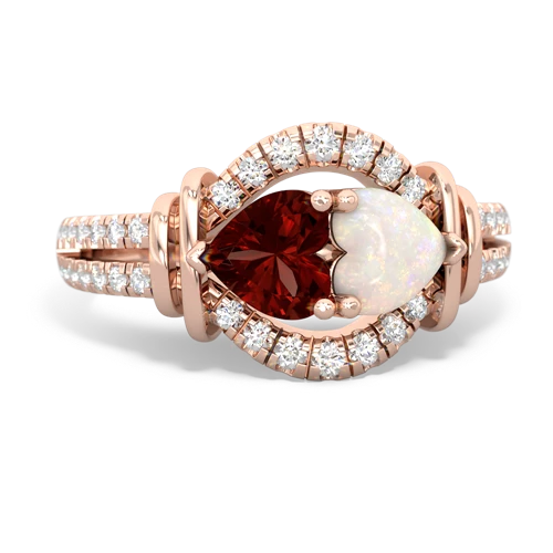 garnet-opal pave keepsake ring