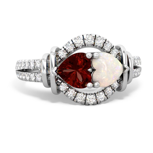 garnet-opal pave keepsake ring