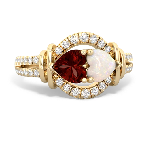 garnet-opal pave keepsake ring