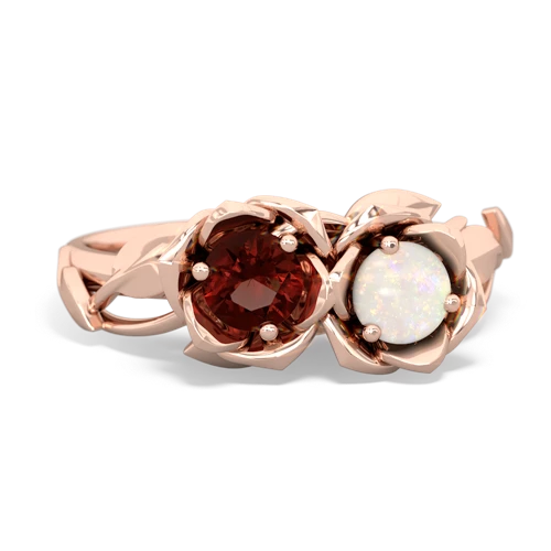 garnet-opal roses ring