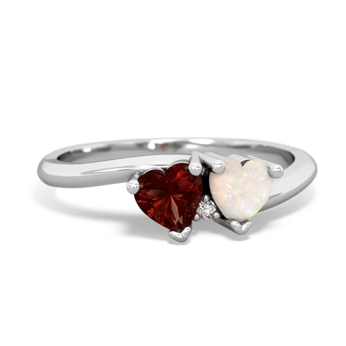 Garnet Genuine Garnet with Genuine Opal Sweetheart's Promise ring Ring