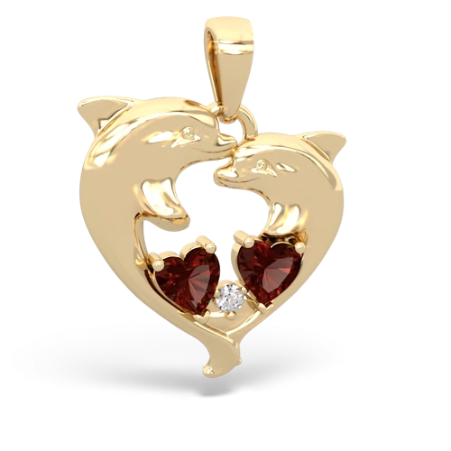 garnet dolphins pendant