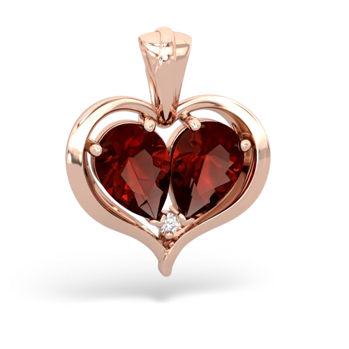 garnet half heart whole pendant