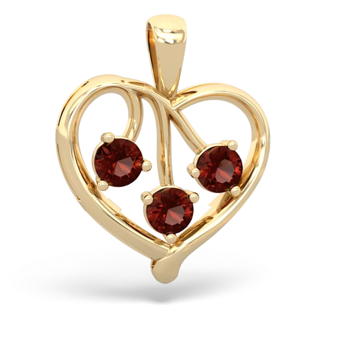 garnet love heart pendant